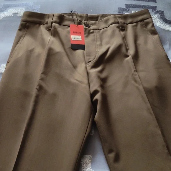 HUGO Halm Olive Green Dress Pant 34R - Picture 5 of 6
